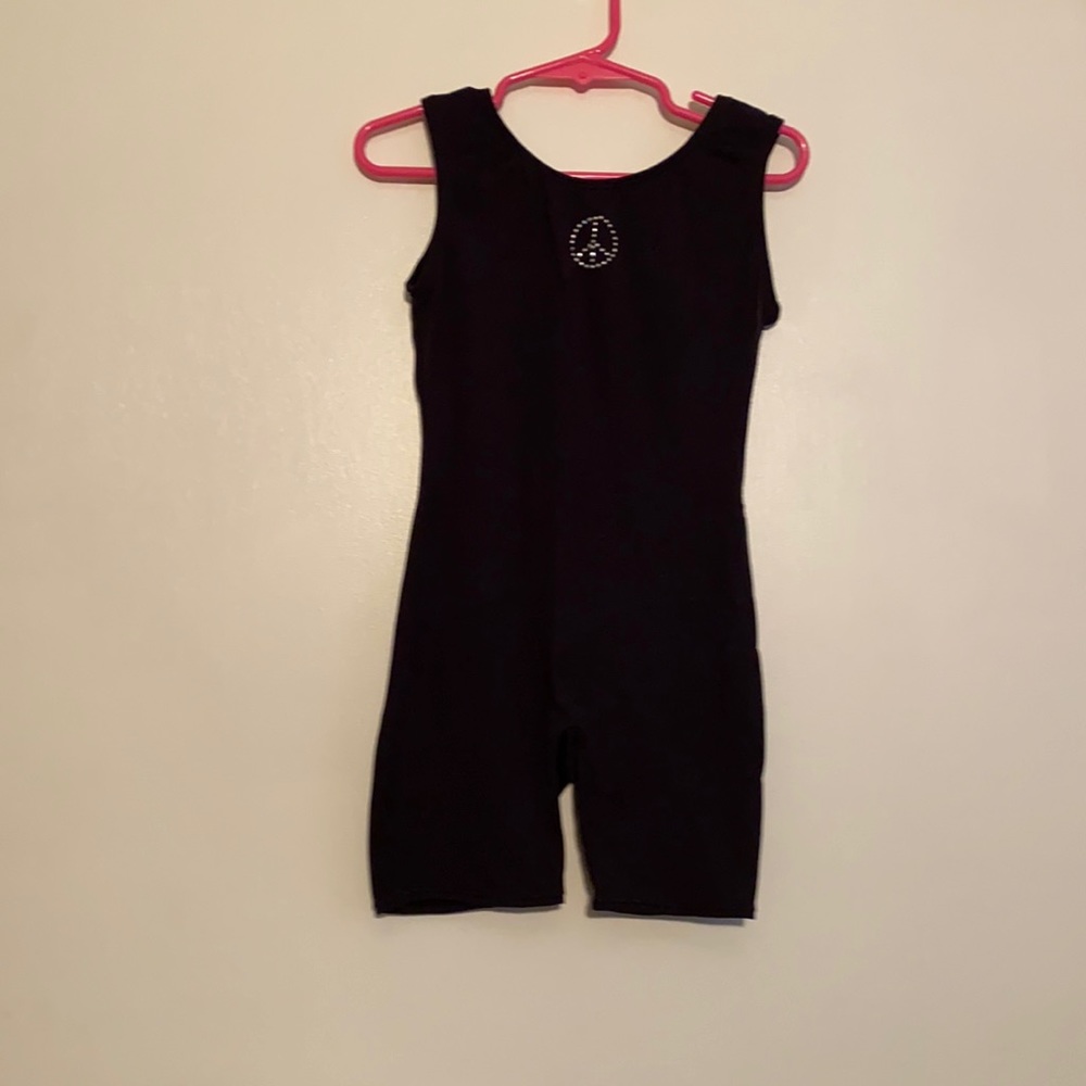 Jacques Morét size 6/7 Small gymnastics/dance leotard/biketard in black